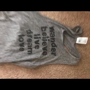 Wander believe love dream tank top gray - like new